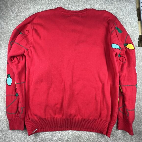 Disney Store Mickey Mouse Christmas Sweater Size Large Red Holiday Bulbs Knit - Picture 7 of 7